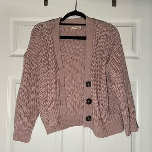 la hearts pink knit cardigan